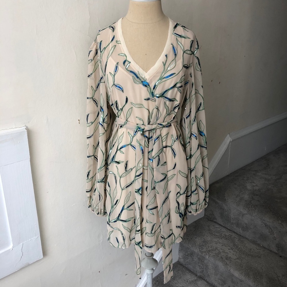 Alexis Amaia Floral Sequin Embroidered Mini Dress